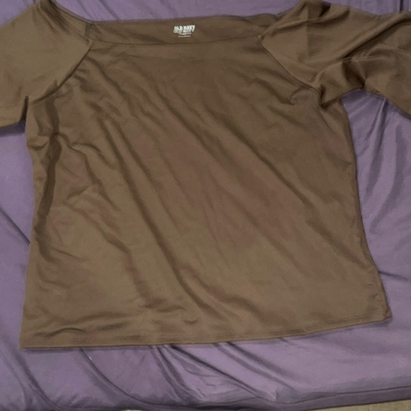 Old Navy Chocolate Off-Shoulder Blouse - Picture 1 of 3